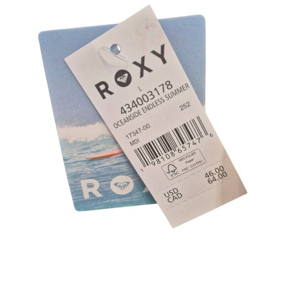 Roxy Women's White & Navy Floral Poly/Spandex Oceanside Endless Summer Boardshor - Picture 11 of 14